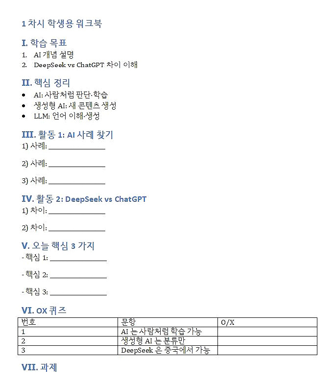 생성형 AI 교재 예시